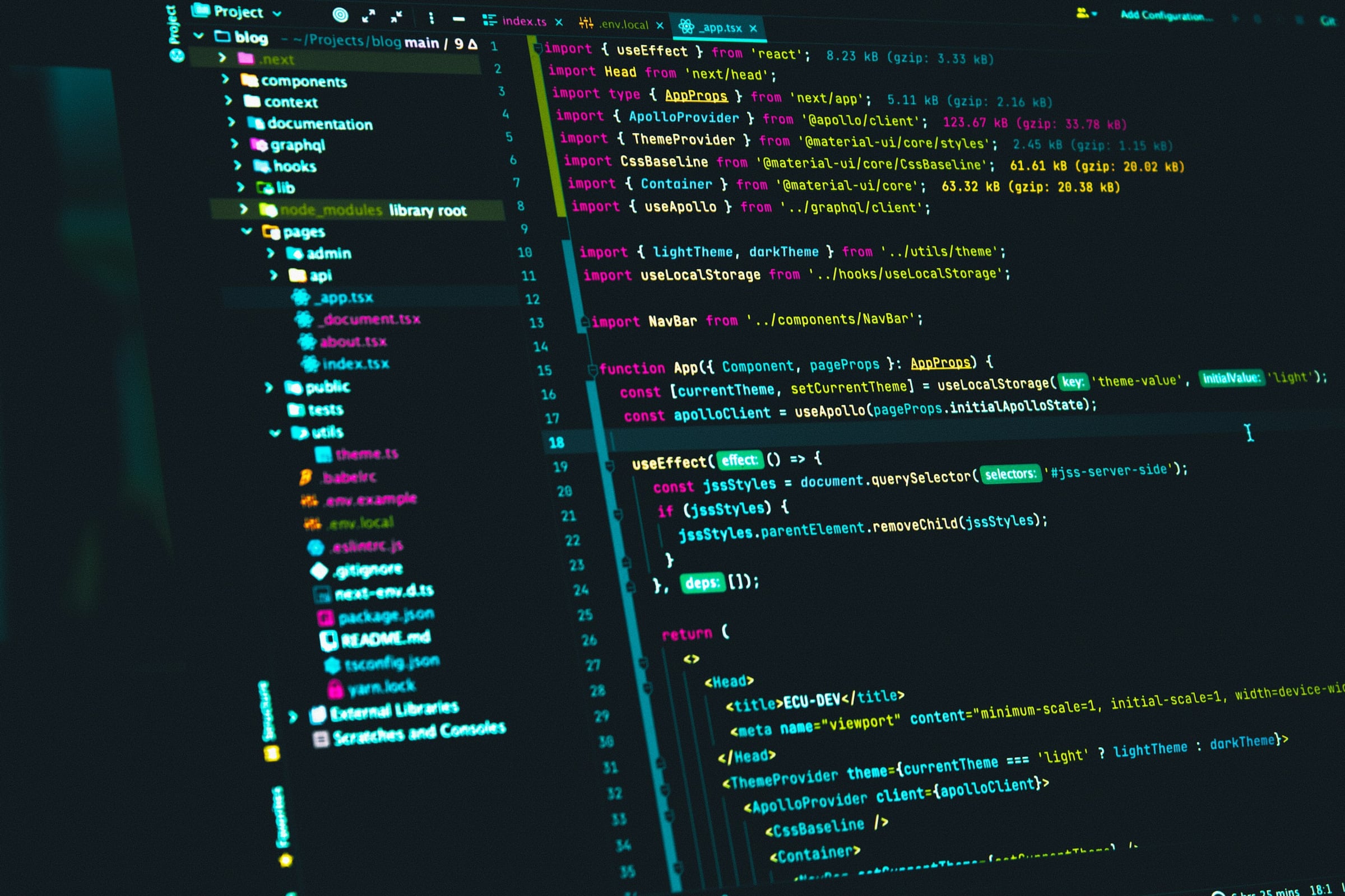 Code editor showing application source code